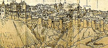 Muralla musulmana de Madrid (dibujo realizado por Anton Van der Wyngaerde en 1562)