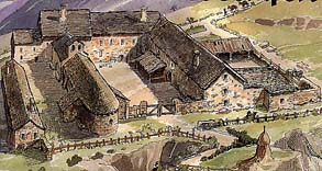 Representación de cómo debió ser el Hospital de Santa Cristina