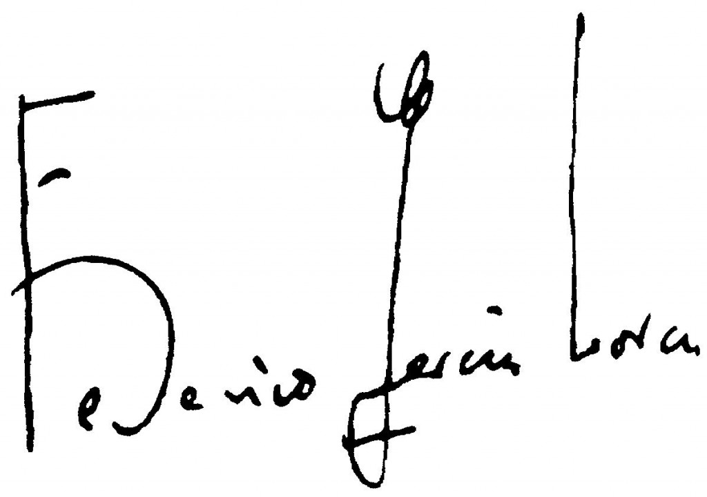 Resultado de imagen de federico garcia lorca firma